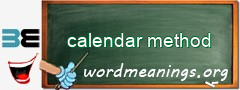 WordMeaning blackboard for calendar method